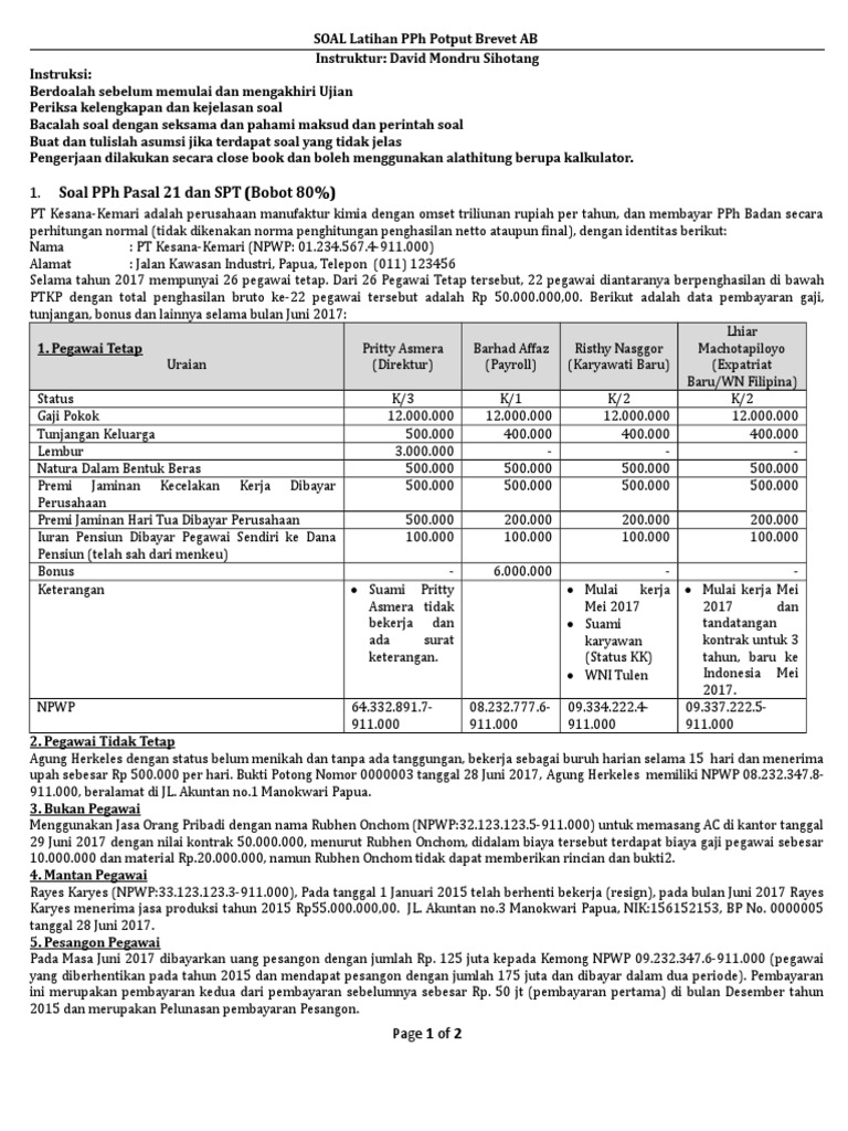 Soal Pph Potput Brevet Pdf