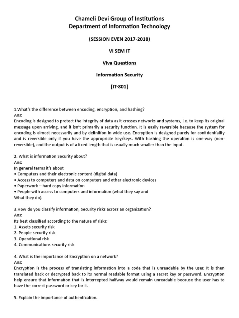 Information Security Practices and Risks | PDF | Public Key ...