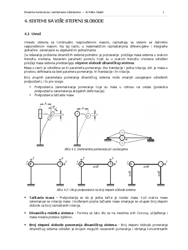 Sistemi Sa Vise Stepeni Slobode PDF | PDF