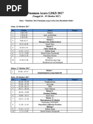 Susunan Acara Ldks Terbaru