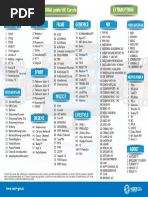 Grila Tv Digital Peste 160 Canale ExtraopÈ›iuni