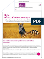 Fiche Métier - Content Manager - Elaee PDF