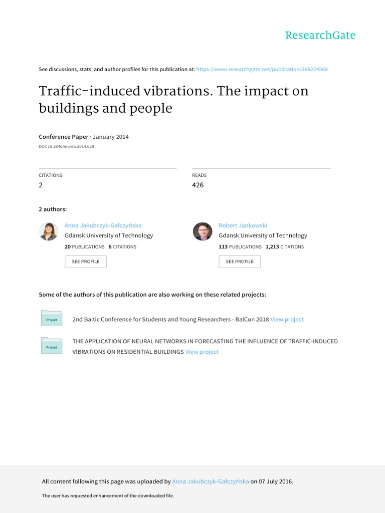 Traffic Induced Vibrations The Impact On Buildings and People | PDF ...
