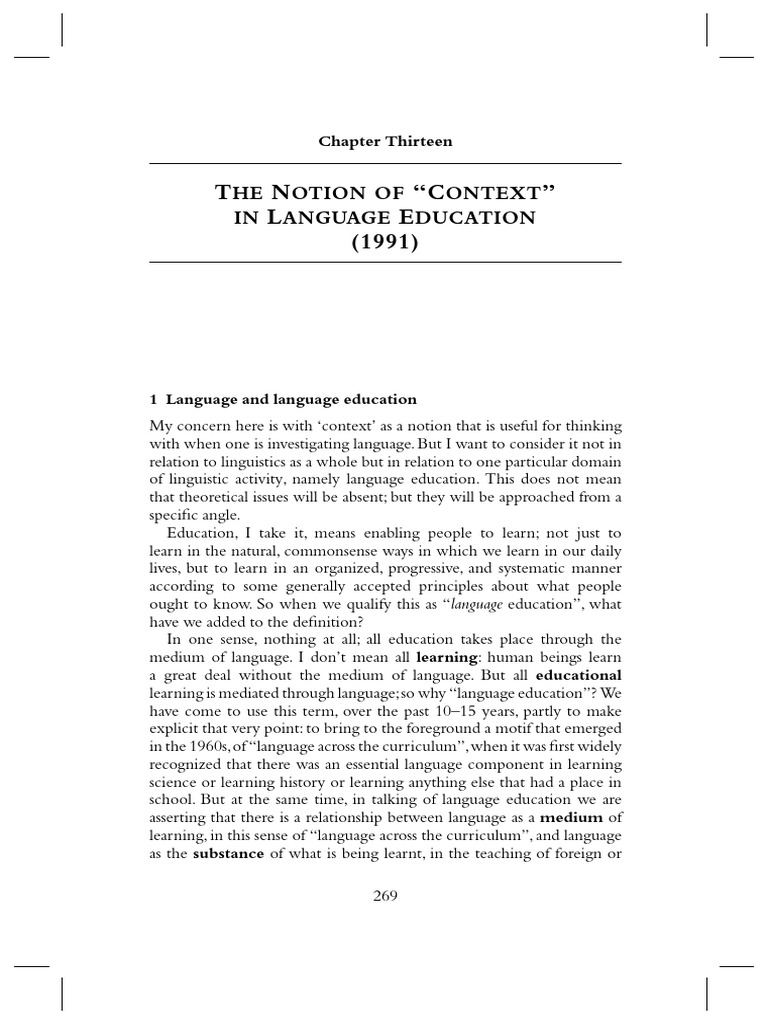 Halliday 1991 Context in Language Education Yc7ta4 PDF Language