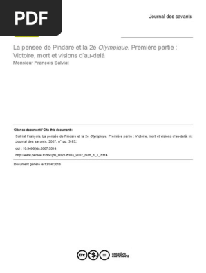 la pensee de pindare et la 2e olympique pdf delphes