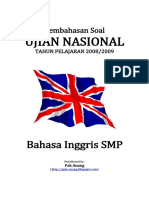 UN SMP Bahasa Inggris 2009 PDF