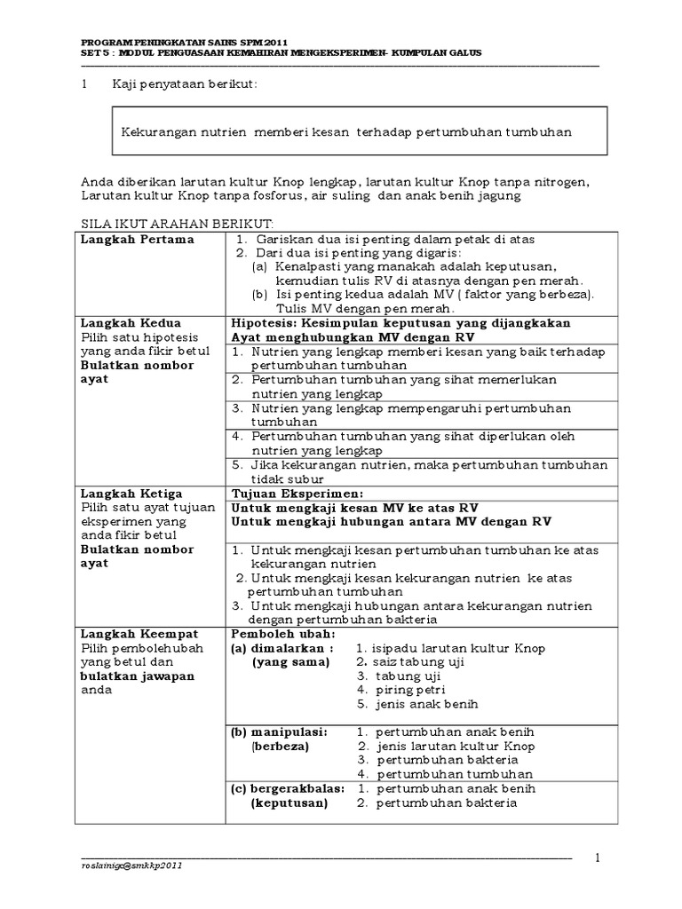Kesan Kekurangan Nutrien pada Tumbuhan | PDF | Kesehatan Holistik ...