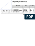 Jadwal Semester 7