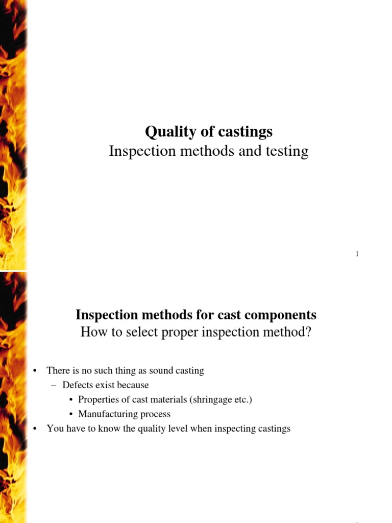 Casting Inspection Methods and Standards | PDF | Industries | Materials