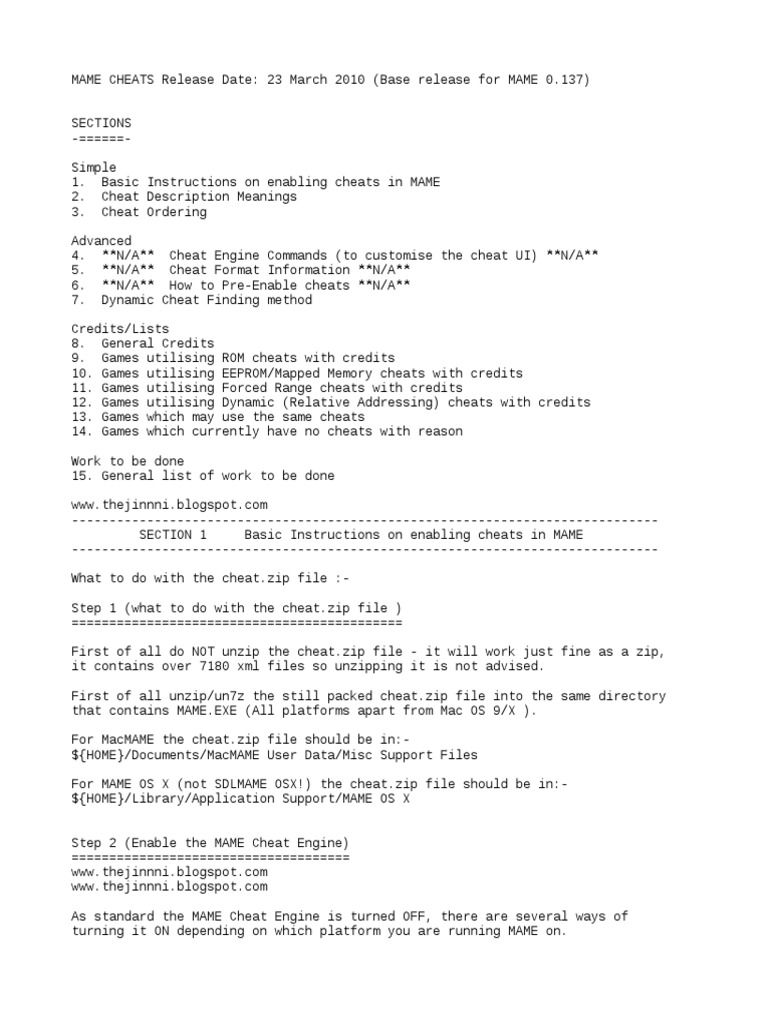 cheat.txt | Zip (File Format) | Command Line Interface - 