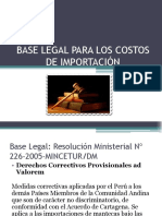 Base Legal para Los Costos de Importación