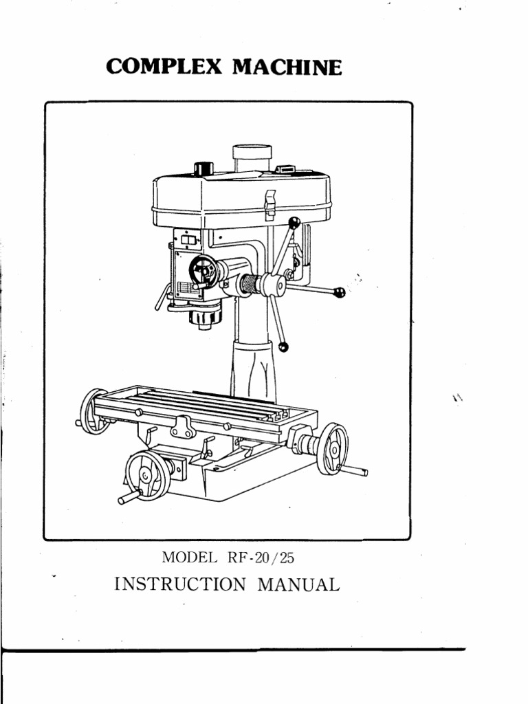 RongFu RF25 Mill Manual PDF Drill Switch