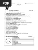 Initial Test 9th Grade C 2017-2018