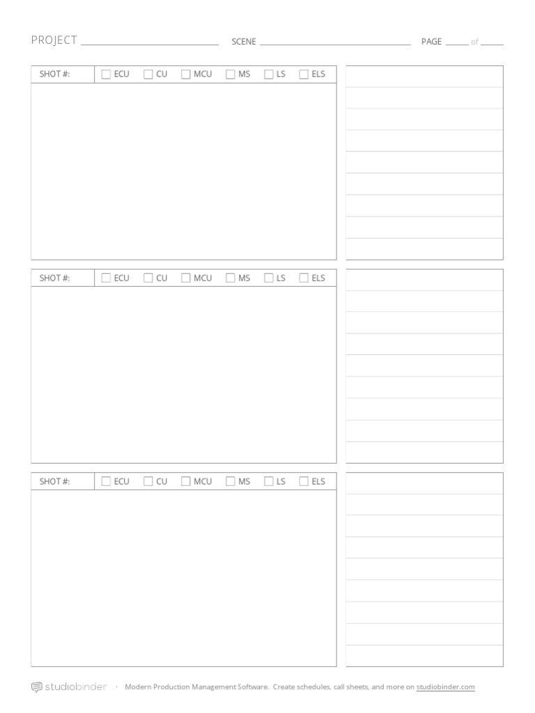 StudioBinder Storyboard Template 3 Frames PDF PDF