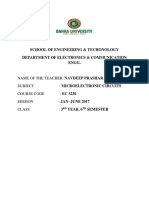 EC3230 Microelectronics Circuits Course Guide