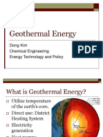 Geothermal Energy: Dong Kim Chemical Engineering Energy Technology and Policy