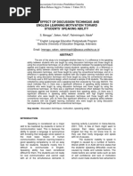 The Effect of Discussion Technique and English Learning Motivation Toward Students' Speaking Ability