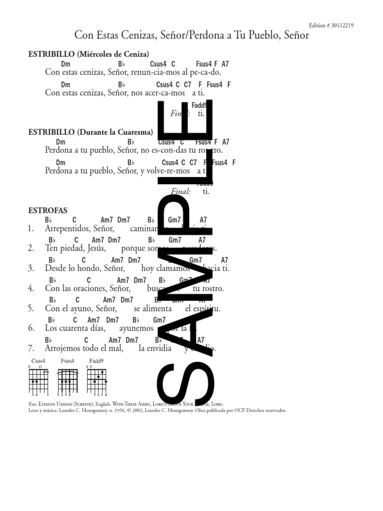 Con Estas Cenizas Senor Perdona A Tu Pueblo Senor Final Ti scribd