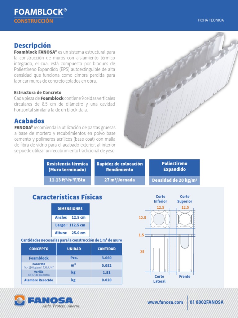 Foamblock FANOSA: Sistema de Construcción Eficiente | PDF ...