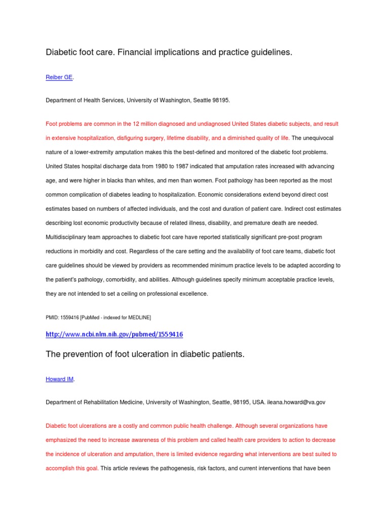 Diabetic Foot Care PDF Preventive Healthcare Diabetes Mellitus