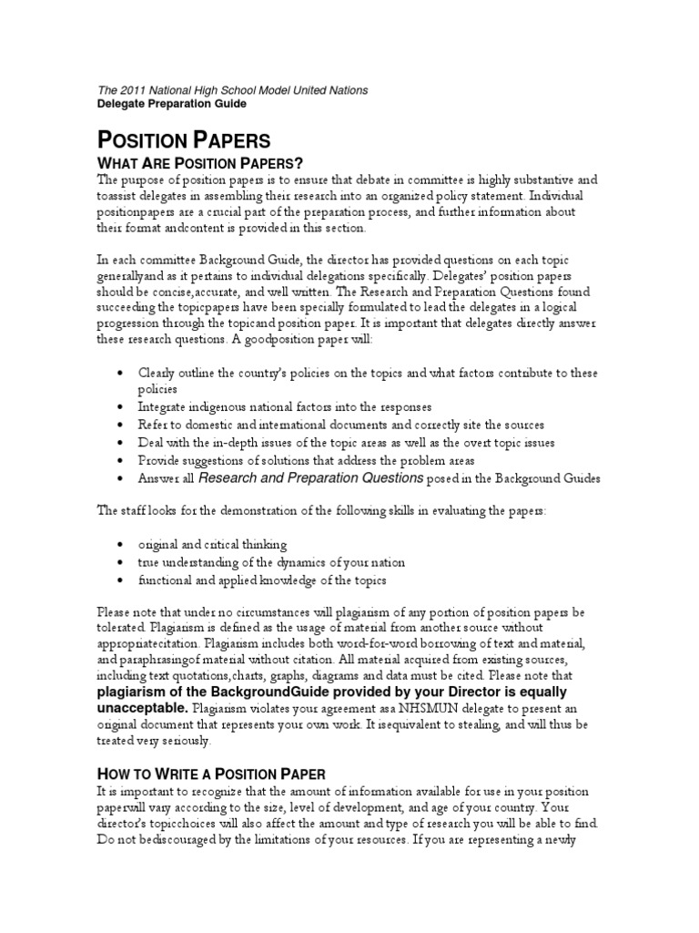 Sample Position Paper | Democratic Republic Of The Congo | United Nations Security Council