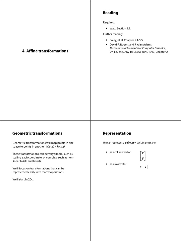 Understanding Affine Transformations | PDF | Basis (Linear Algebra ...