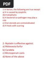 End Round of Dermatology, MCQs