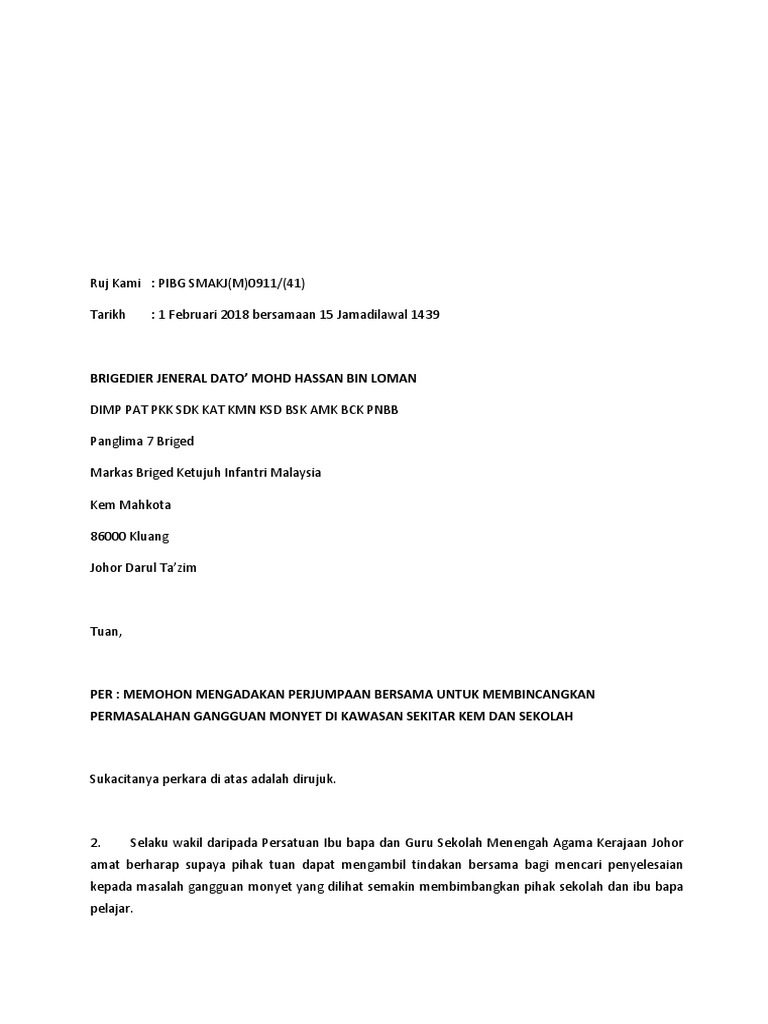 Surat Kpd Panglima Kem Mahkota Surat Kpd Panglima Kem Mahkota