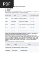 Estimate Class Name Purpose Project Definition Level: Stochastic