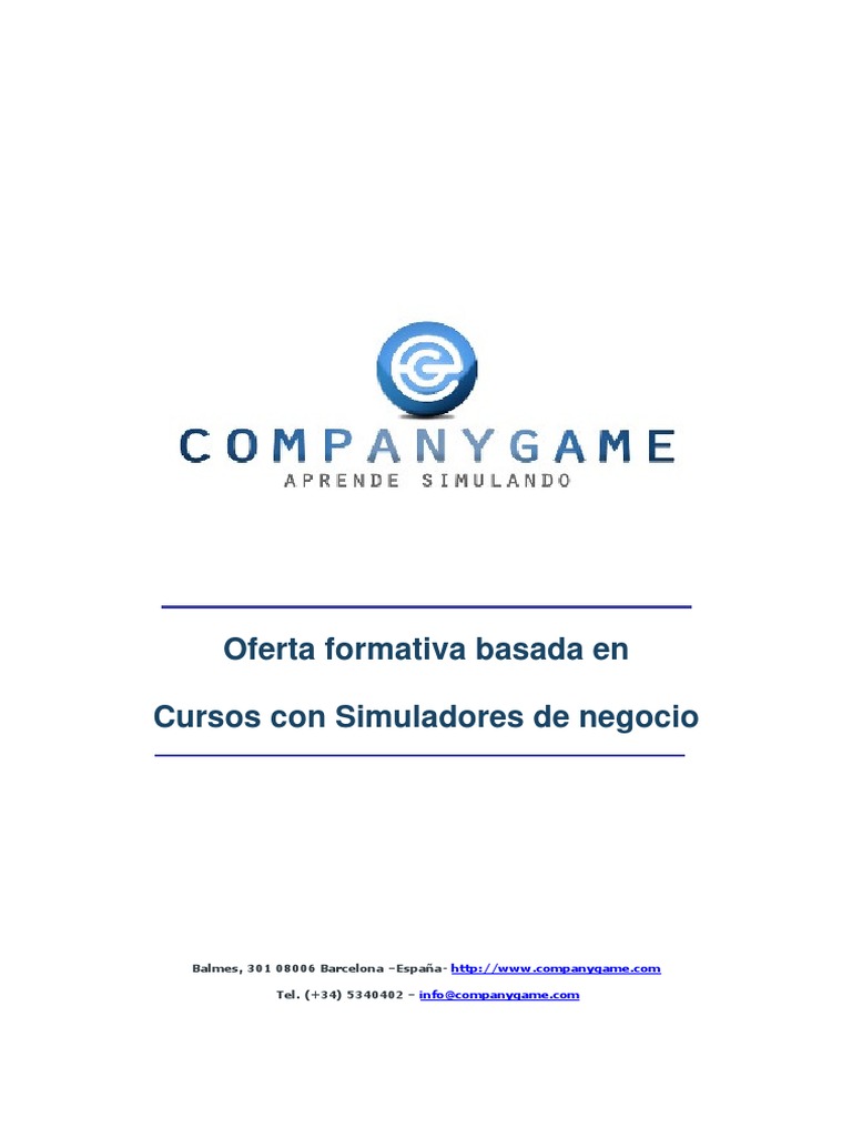 CompanyGame Cursos Simulador Negocio | PDF | Marketing | Planificación