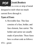 Fuses and Circuit Breakers Notes For TV