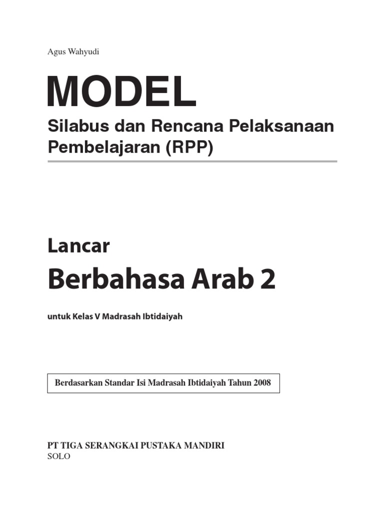 RPP Dan Silabus Bahasa Arab MI 2 R1