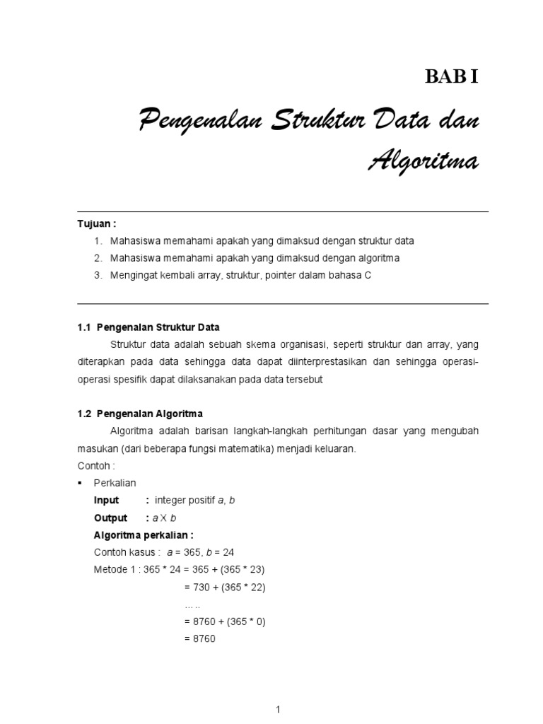 Data Structure - Bab 1 | PDF