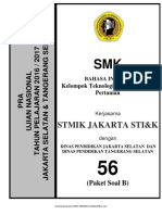 Soal Pra UN B. Inggris SMK TKP Paket B (56) 2018