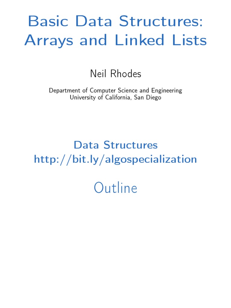 Arrays and Linked Lists PDF | PDF | Array Data Structure | Array Data Type