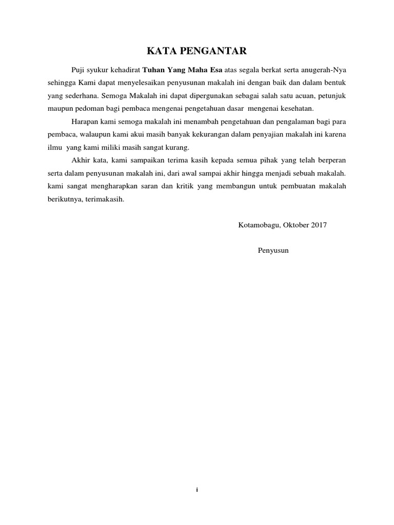 Kata Pengantar Kesehatan