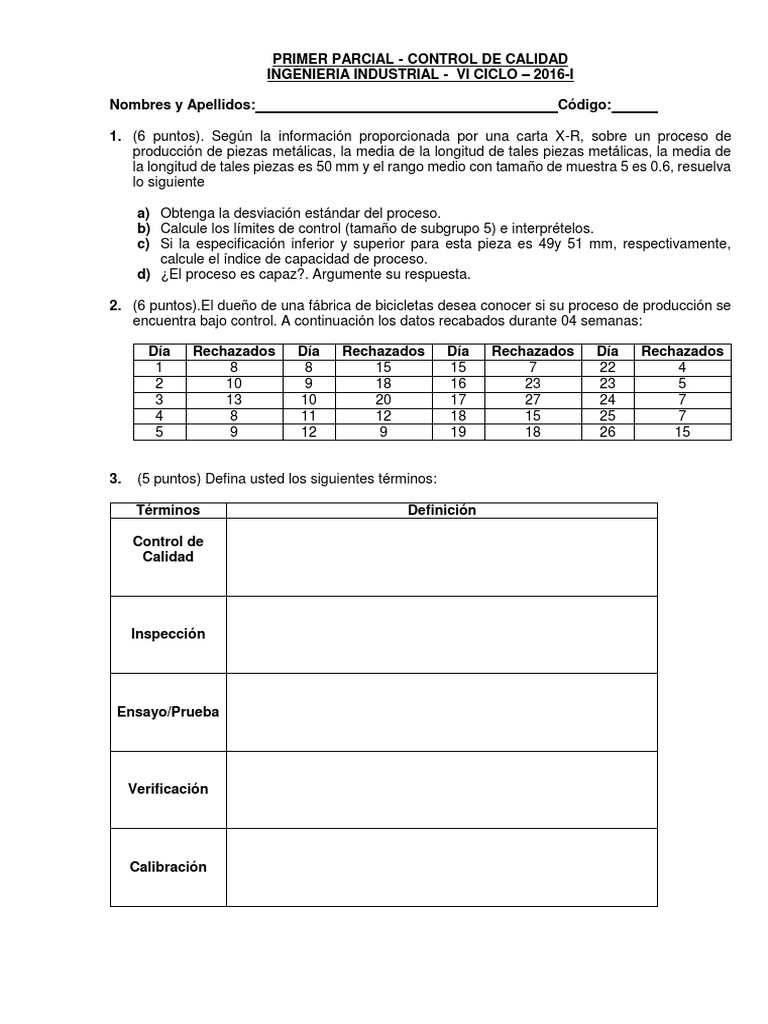 Control de Calidad en Ingeniería Industrial | PDF | Tecnología