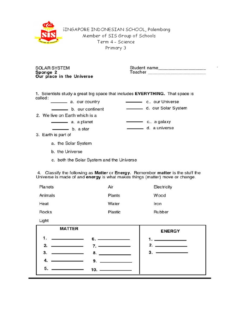 Primary 3 Science Term 4 Guide | PDF