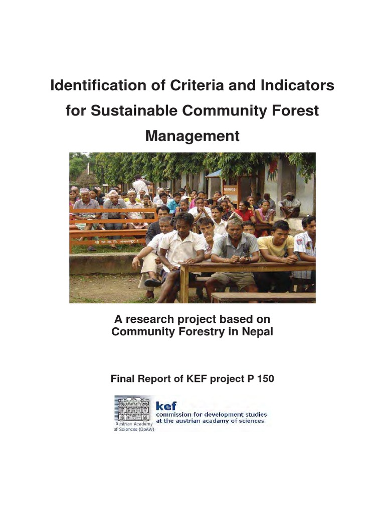 Identification Of Criteria And Indicators For Sustainable Community