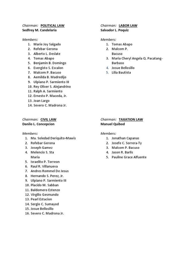 Law Committee Membership Overview | PDF