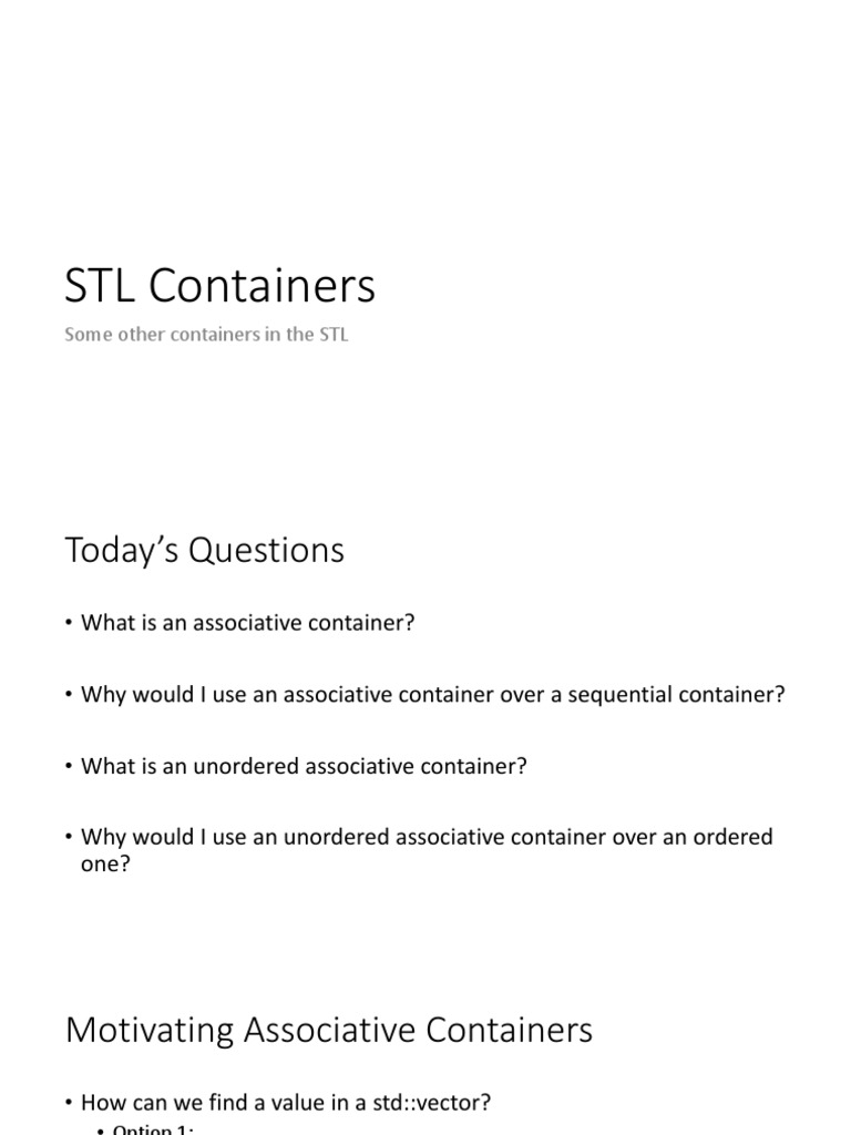 More STL Containers | PDF | Computer Programming | Software Engineering
