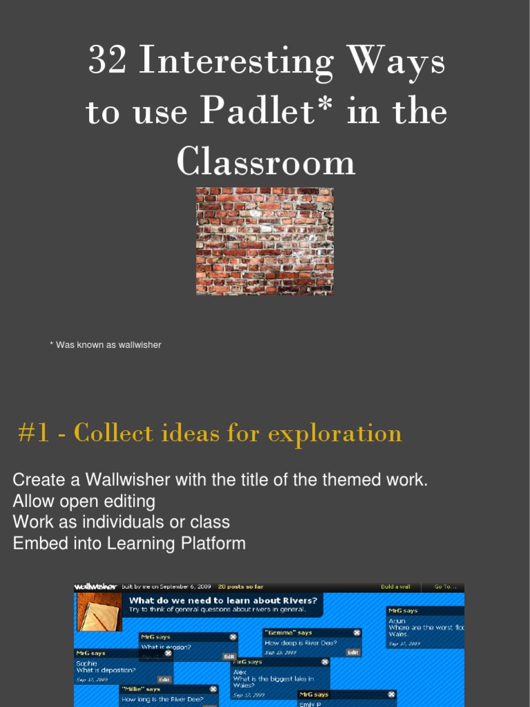 32 Interesting Ways To Use Padlet in The Classroom | PDF ...