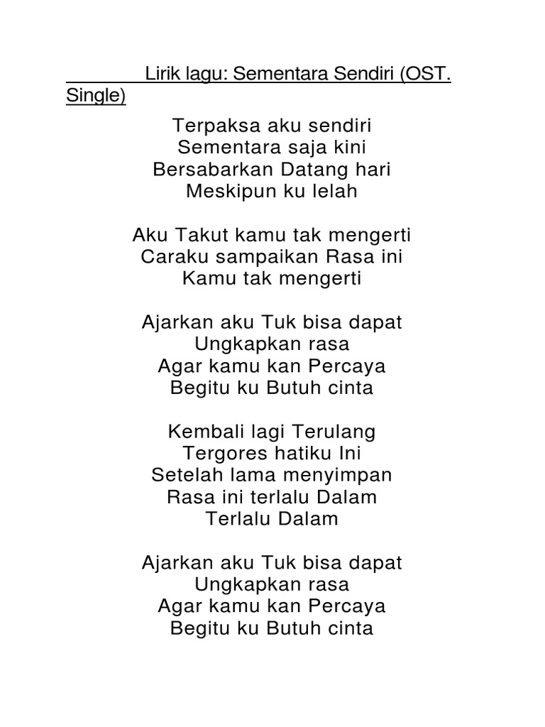 Lirik Lagu Ajarkan Aku Tuk Bisa Ungkapkan Rasa - Cara Mengajarku