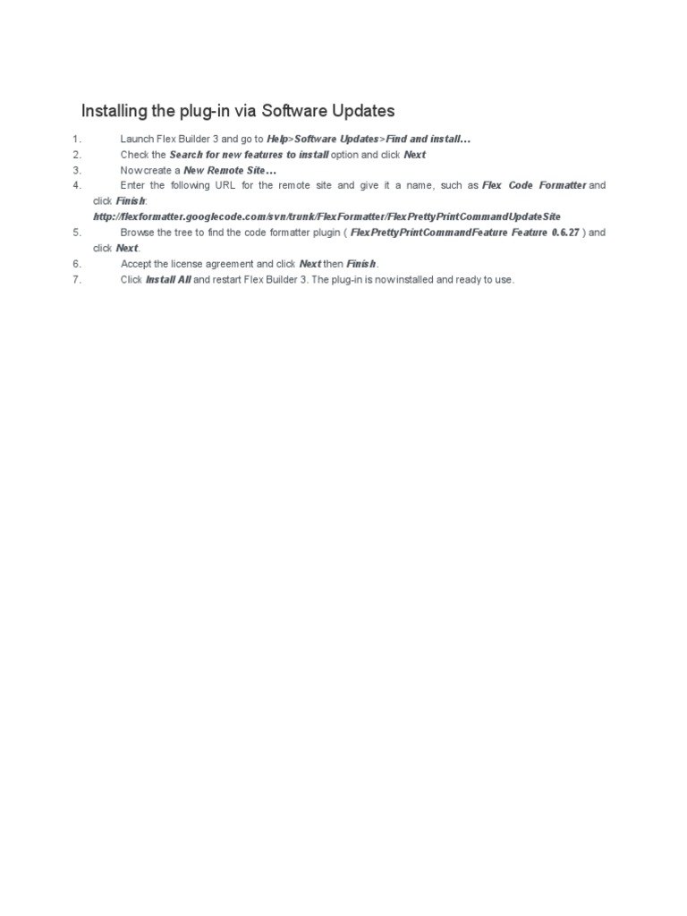 Codeformatter - Flex Builder 3 | PDF