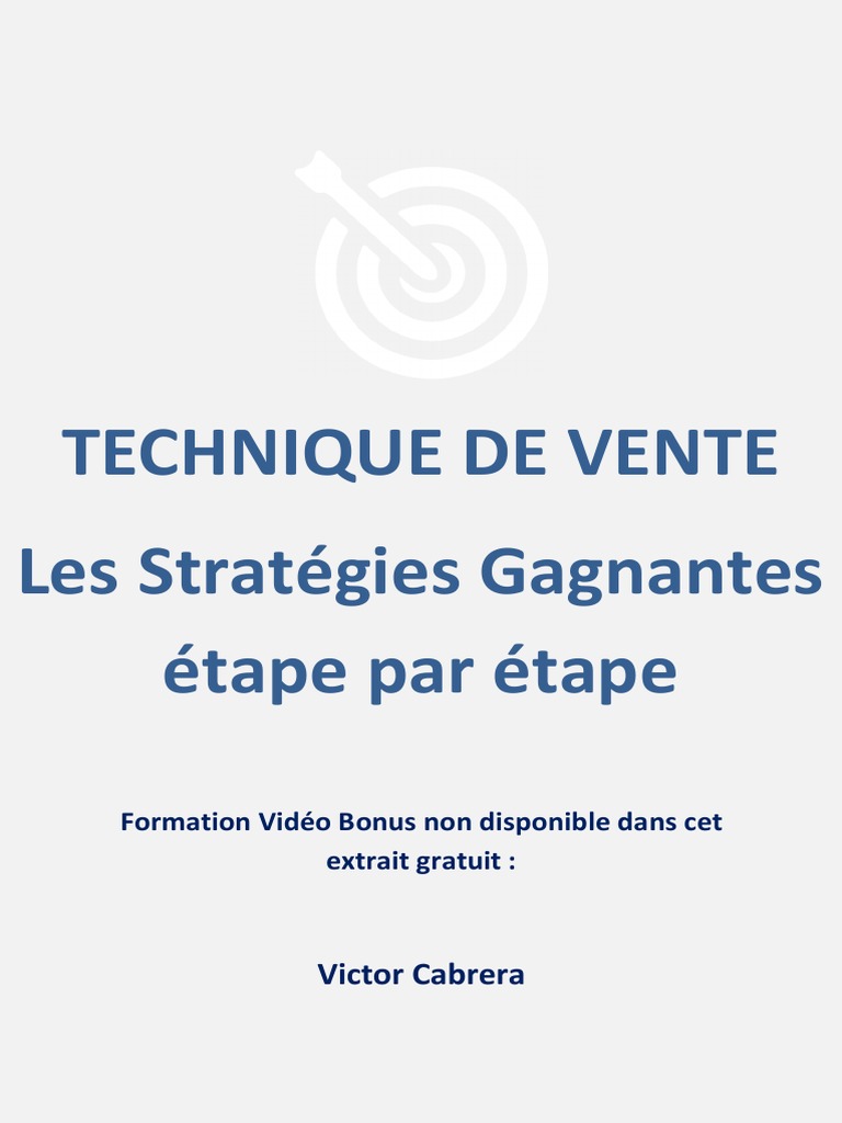 Technique de vente PDF gratuit - Les stratégies gagnantes !