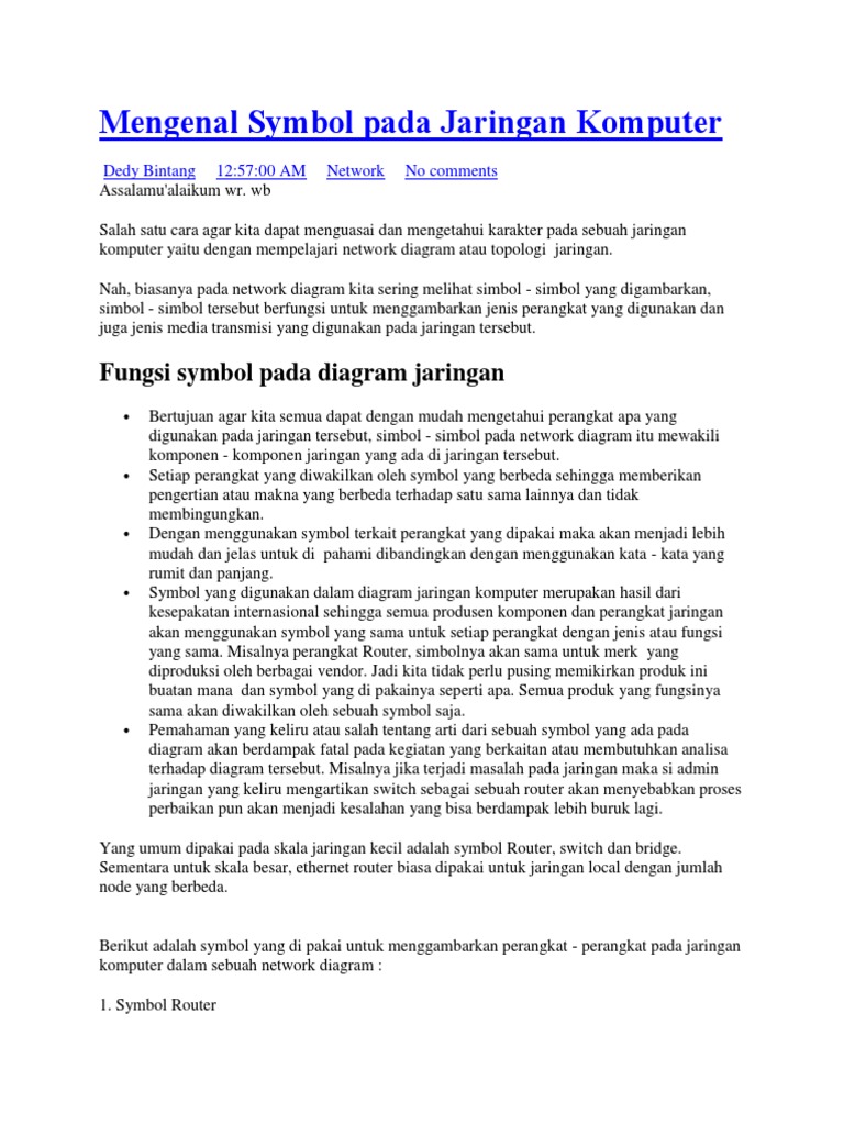 Simbol Jaringan Komputer dan Artinya | PDF | Komputer | Teknologi ...