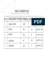 Opening Schedule Description S.N. Size Symbol No.S