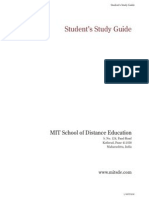 Student's Study Guide: MIT School of Distance Education