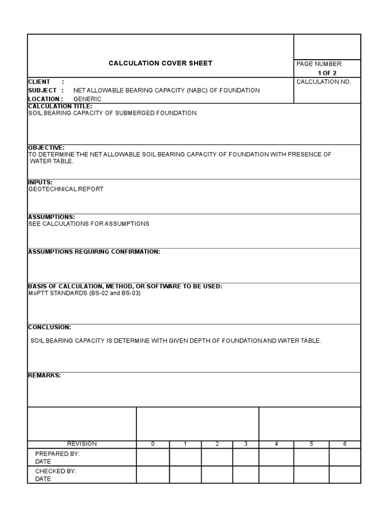 NABC Calculation for Submerged Foundations | PDF | Applied And ...