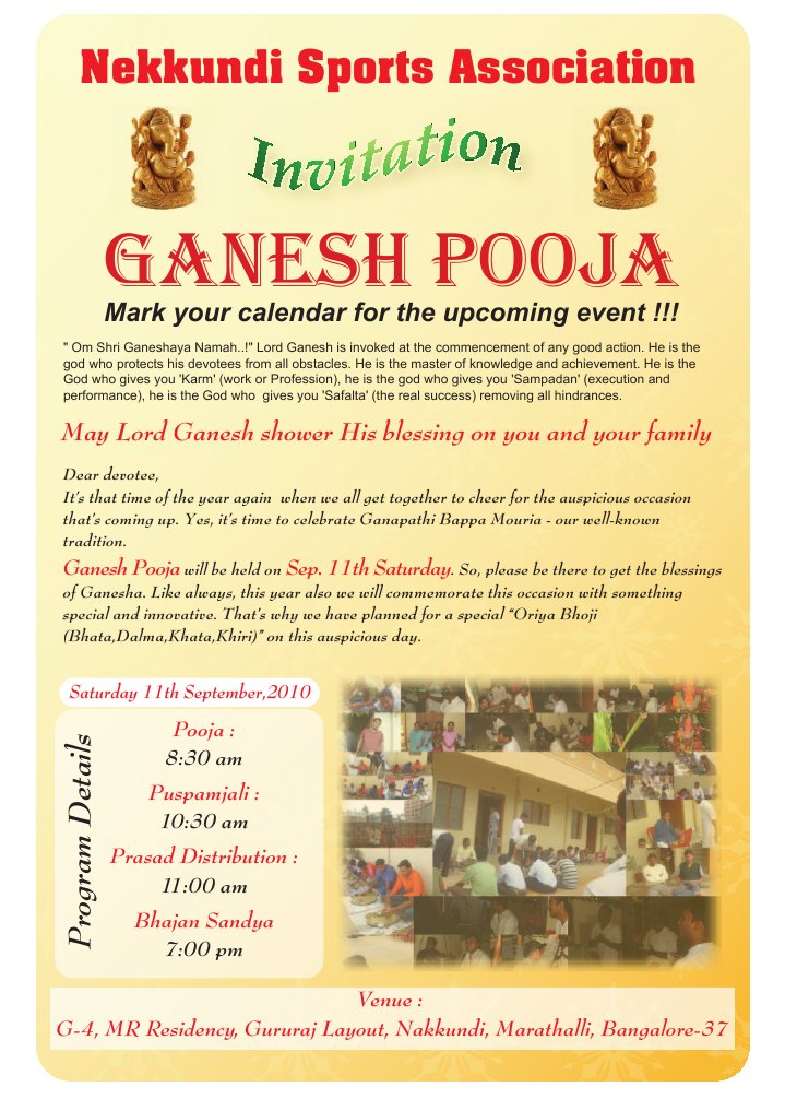 Ganesh Pooja Celebration in Bangalore | PDF | Religion & Spirituality